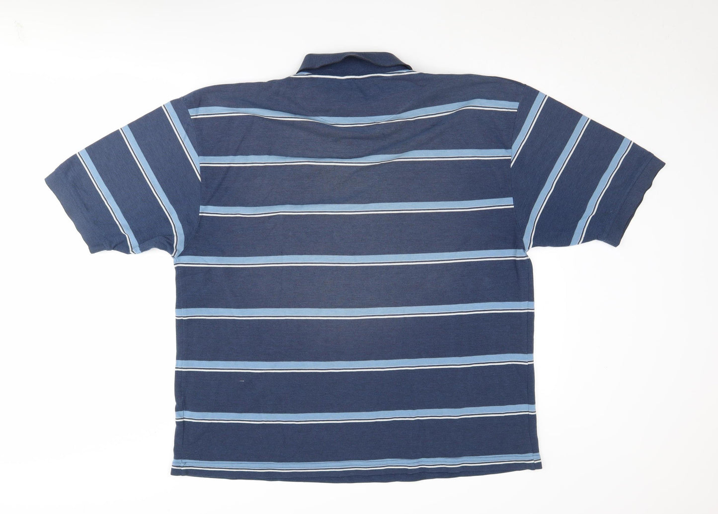 Greygoose Men's Blue 2XL Striped Short Sleeve Polo