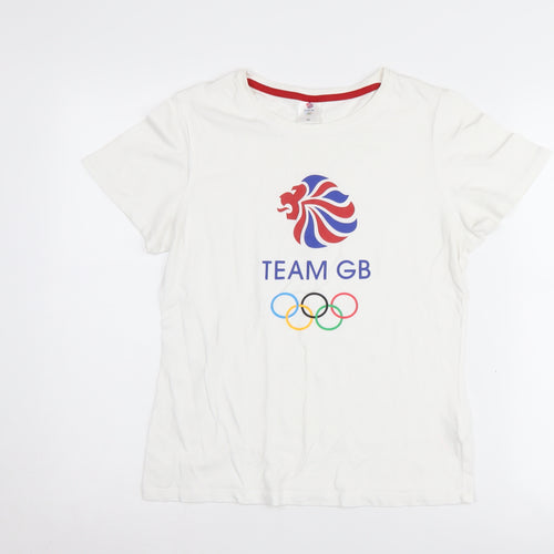Team GB White Unisex Kids T-Shirt, Size 14, Sports Style