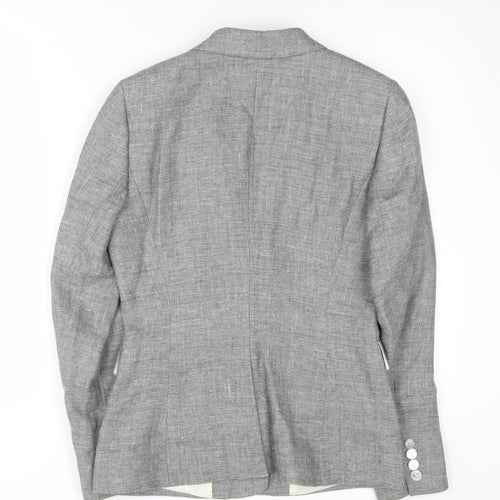 Reiss Grey Blazer for Women - Size 10, Linen blend