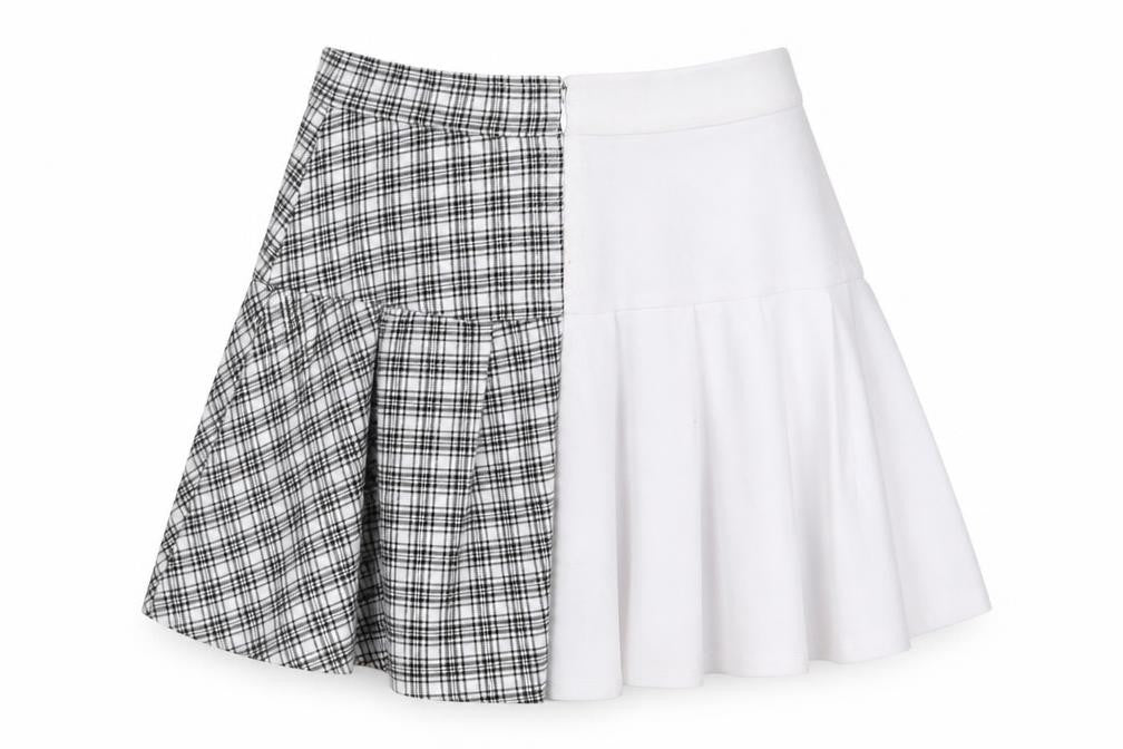 Front view of Social Tourist Women's XS Multicoloured Mini Skirt