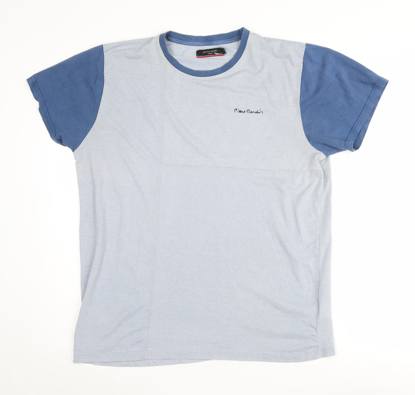 Pierre Cardin Men's Blue Colourblock T-Shirt L Size