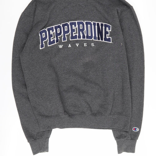 Champion Men's Grey College Sweatshirt Logo Pullover Size S