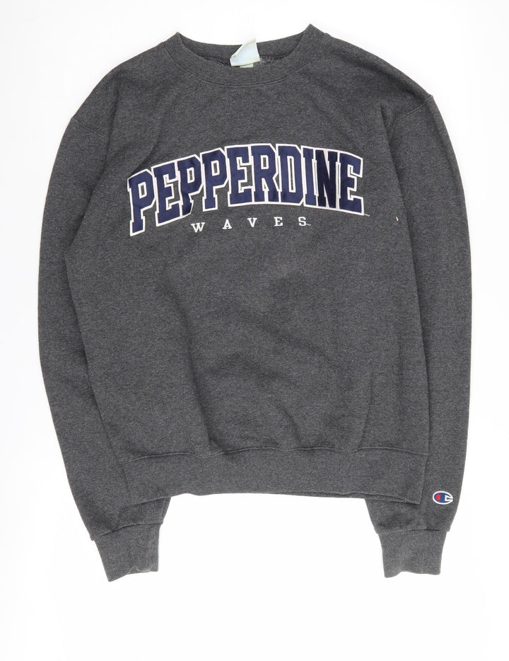Champion Men's Grey College Sweatshirt Logo Pullover Size S