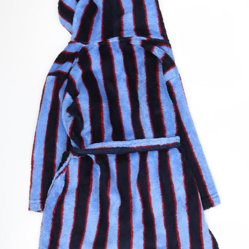 Jasper Conran Boys Blue Striped Hooded Fleece Robe 6-7 Years