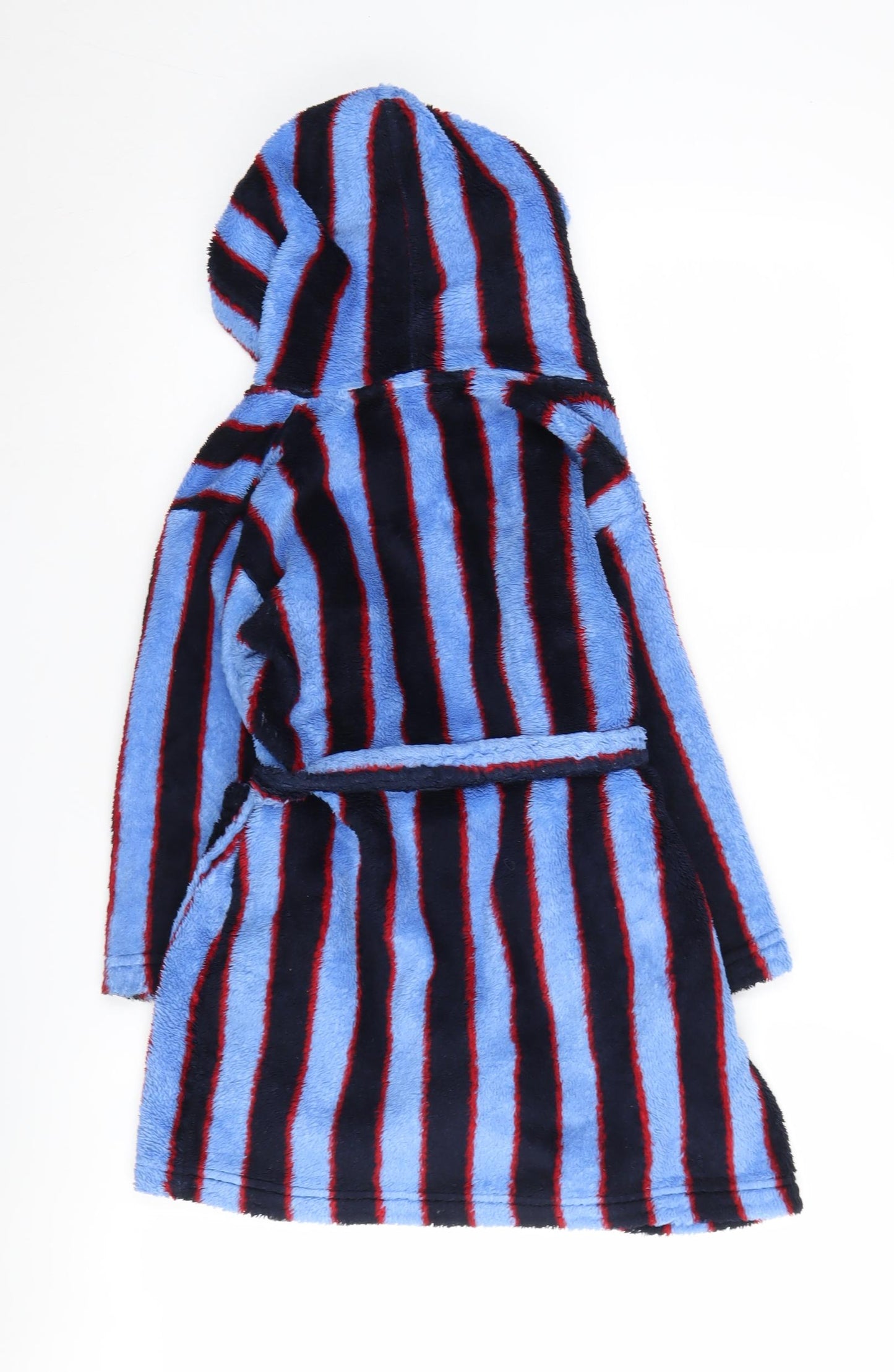 Jasper Conran Boys Blue Striped Hooded Fleece Robe 6-7 Years