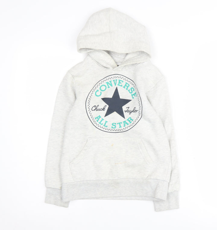 Converse Boys Grey Hoodie S Graphic Print Pullover