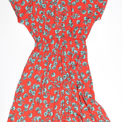 Hush Women's Red Floral Shirt Dress Size 14
