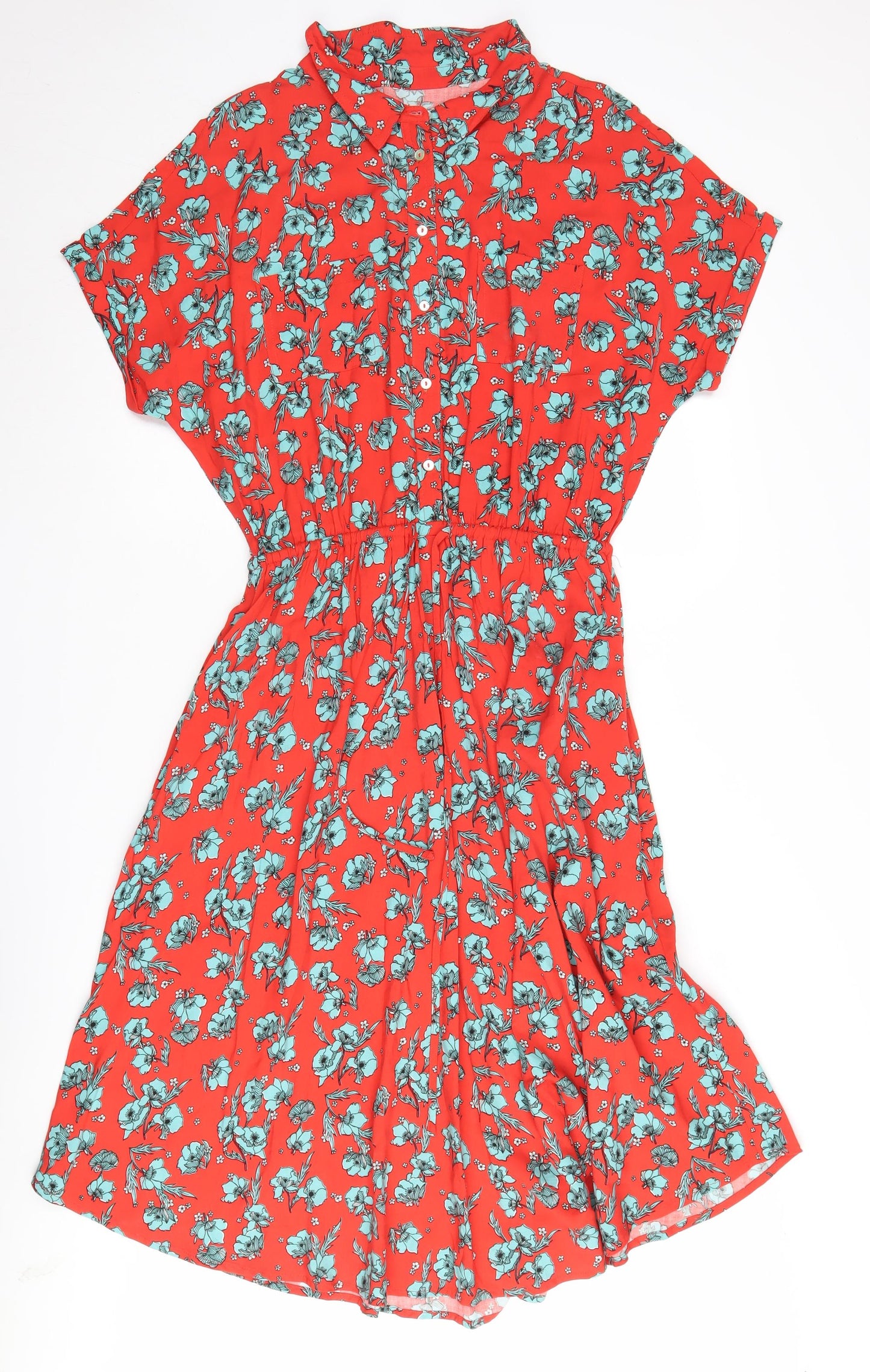 Hush Women's Red Floral Shirt Dress Size 14