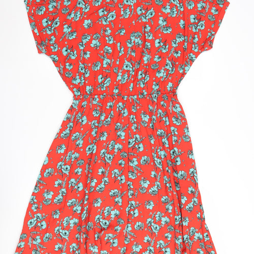 Hush Women's Red Floral Shirt Dress Size 14