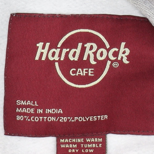 Hard Rock Cafe Grey Pullover Hoodie S Unisex Logo