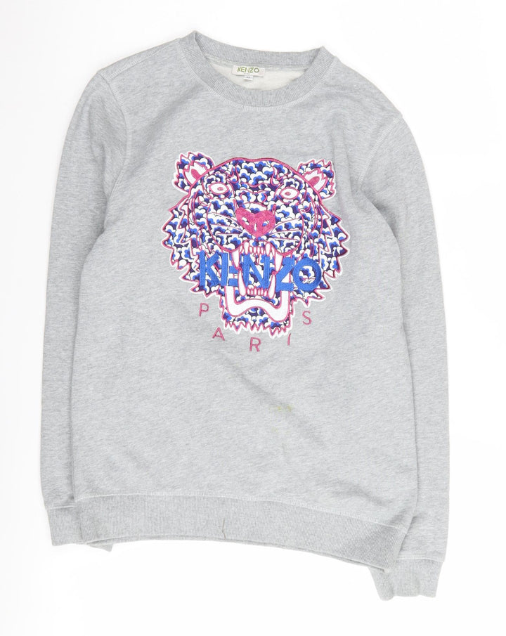 Kenzo Girls Grey Animal Sweatshirt, Size 16 Years, Embroidered