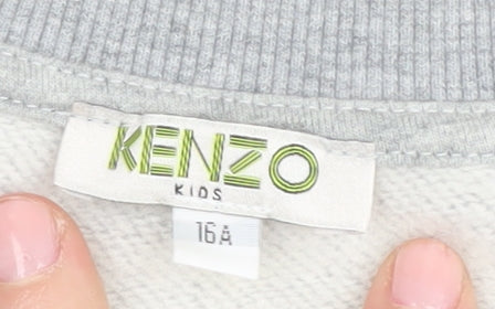 Kenzo Girls Grey Animal Sweatshirt, Size 16 Years, Embroidered
