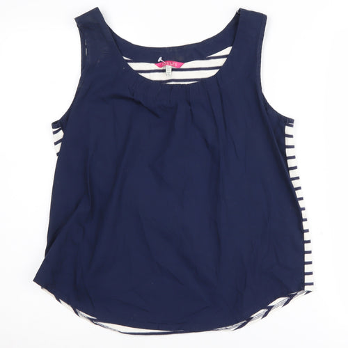 Joules Women's Blue Striped Tank Top, Size 10, Cotton