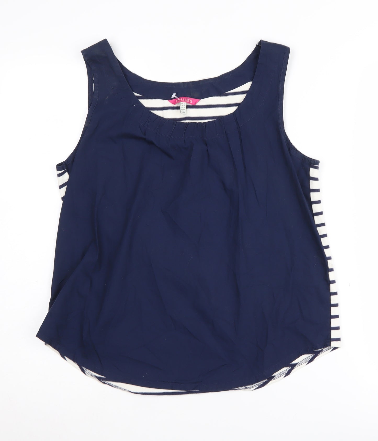 Joules Women's Blue Striped Tank Top, Size 10, Cotton