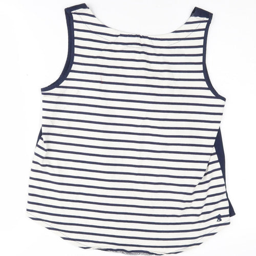 Joules Women's Blue Striped Tank Top, Size 10, Cotton