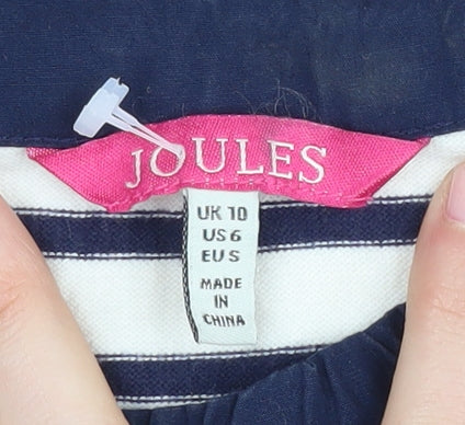 Joules Women's Blue Striped Tank Top, Size 10, Cotton