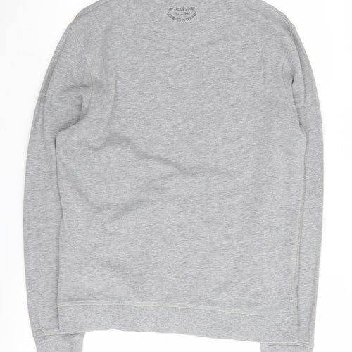 Jack & Jones Men's Grey Crew Neck Logo Sweatshirt S