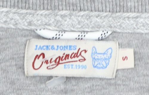 Jack & Jones Men's Grey Crew Neck Logo Sweatshirt S