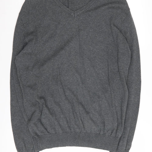 Jeff Banks Men's Grey V-Neck Pullover Jumper M