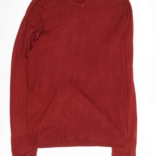 Guise Men's Red V-Neck Pullover Jumper Size S