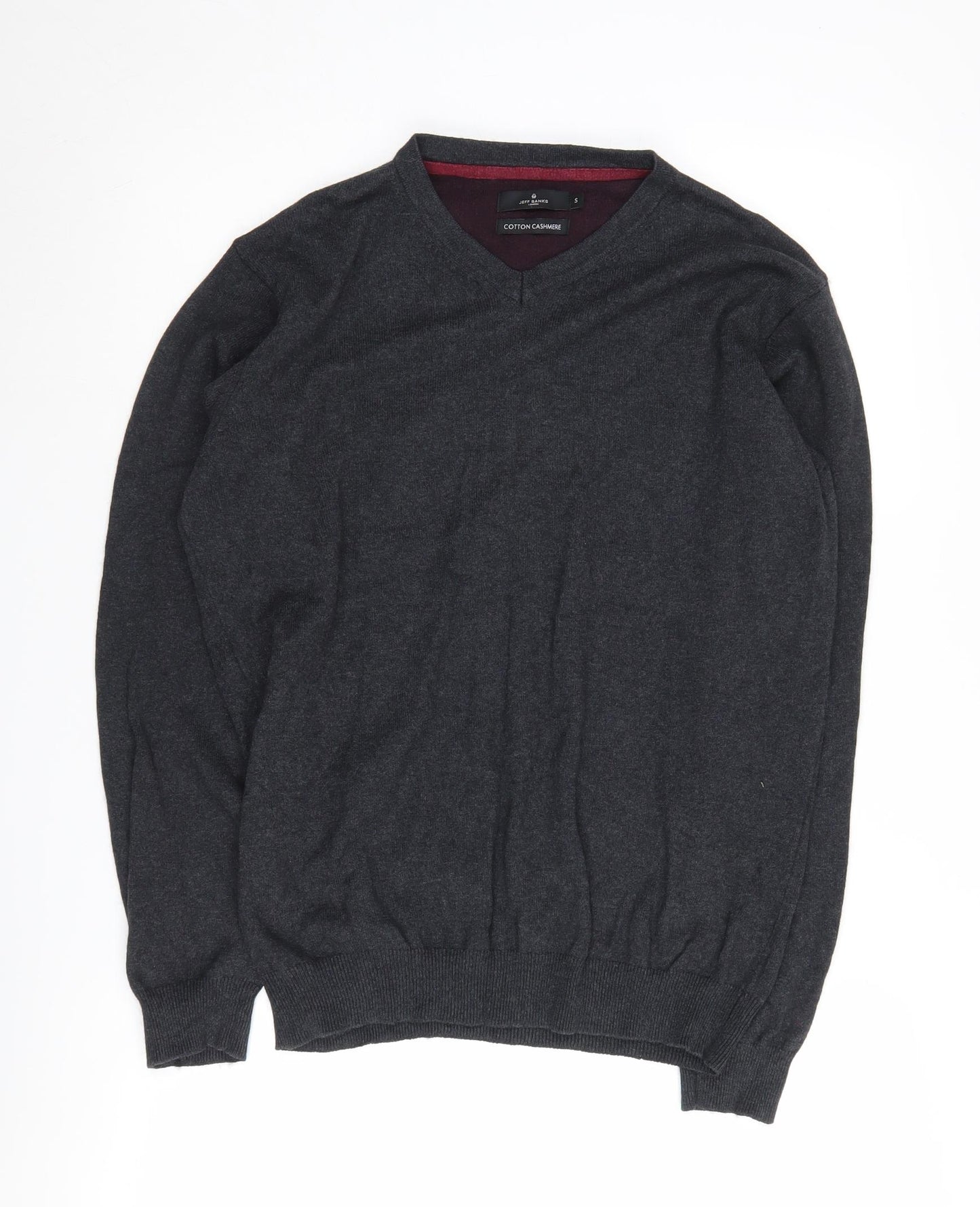 Jeff Banks Men's Black S Cotton Cashmere Pullover Jumper