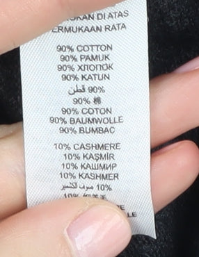 Jeff Banks Men's Black S Cotton Cashmere Pullover Jumper