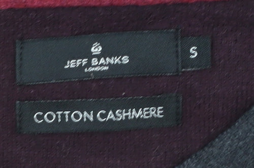 Jeff Banks Men's Black S Cotton Cashmere Pullover Jumper