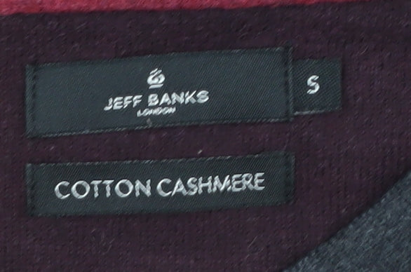 Jeff Banks Men's Black S Cotton Cashmere Pullover Jumper