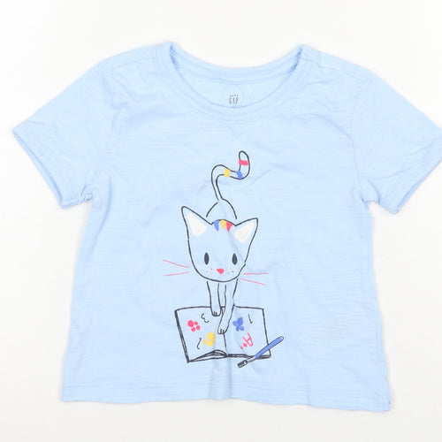Gap Girls Blue Graphic T-Shirt 2-3 Years