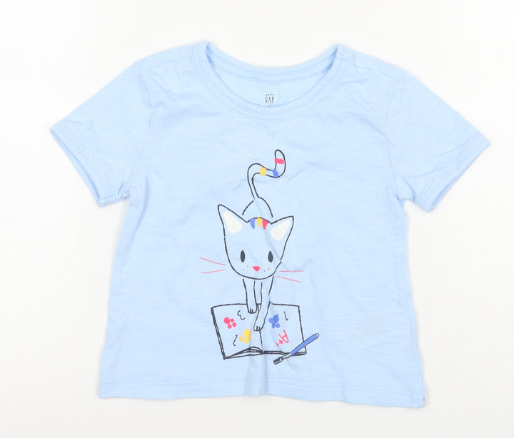 Gap Girls Blue Graphic T-Shirt 2-3 Years
