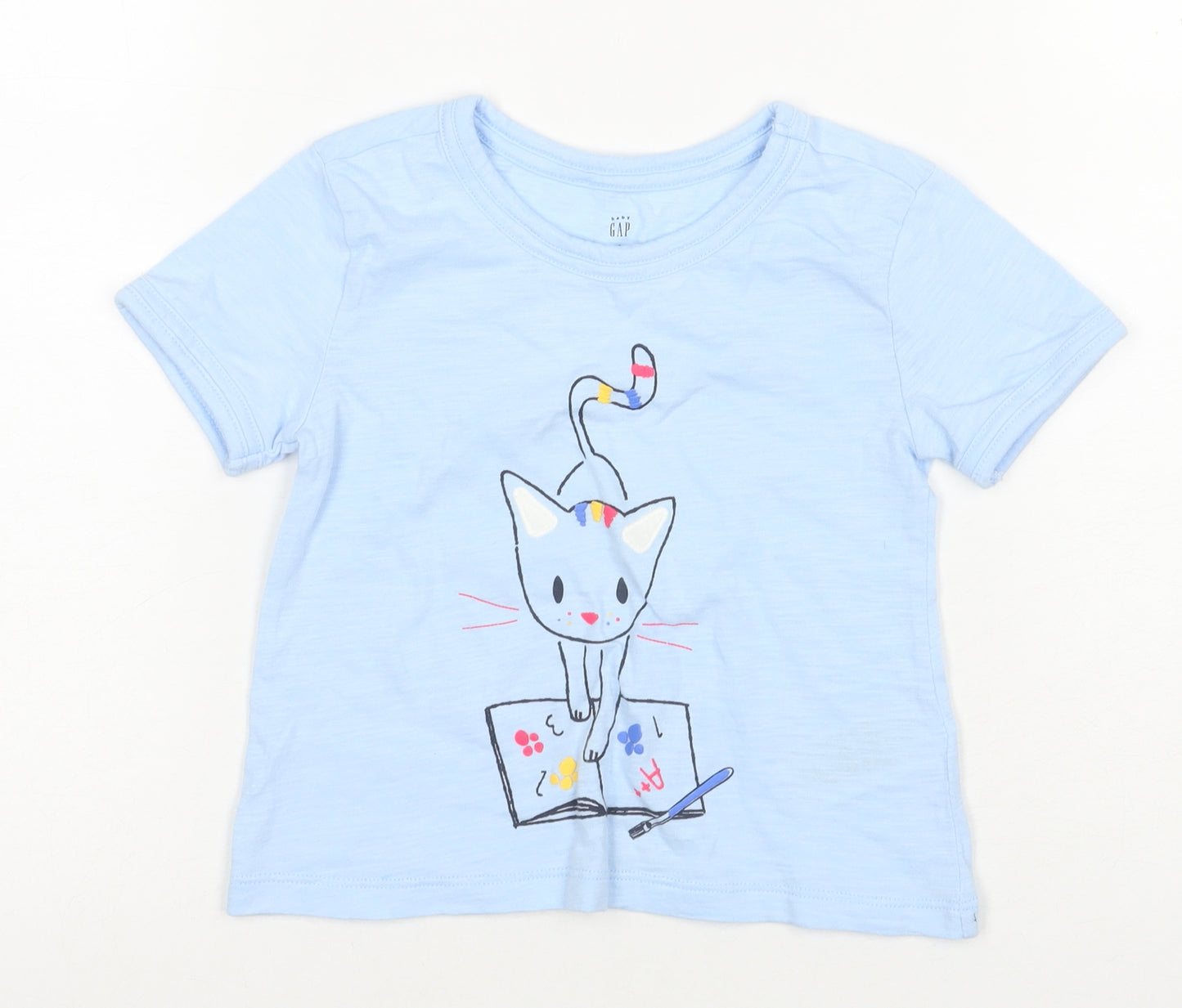 Gap Girls Blue Graphic T-Shirt 2-3 Years