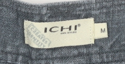 ICHI Women's Grey A-Line Knee Length Skirt M