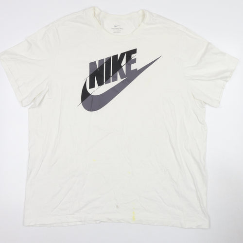 Nike Men's White 2XL Sport T-Shirt with Logo