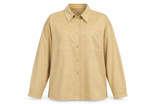 Front view of Wallis Women Beige Button-Up Shirt, size 12, Casual