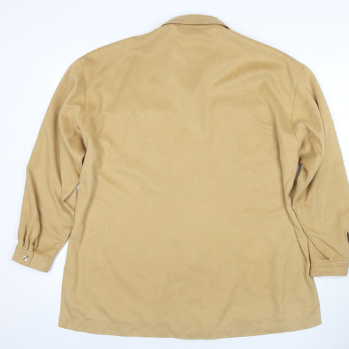 Wallis Women Beige Button-Up Shirt, Size 12, Casual