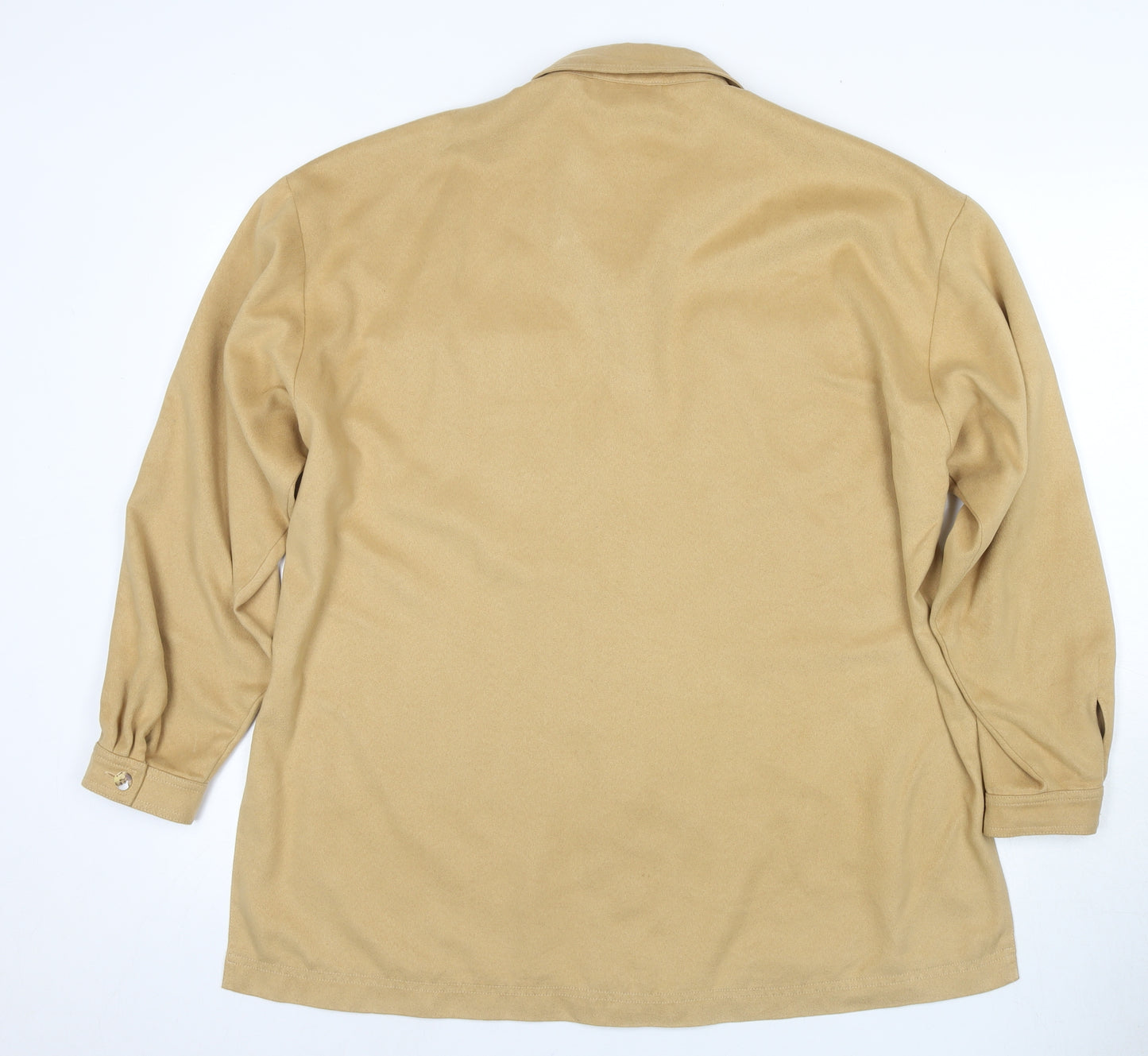 Wallis Women Beige Button-Up Shirt, Size 12, Casual