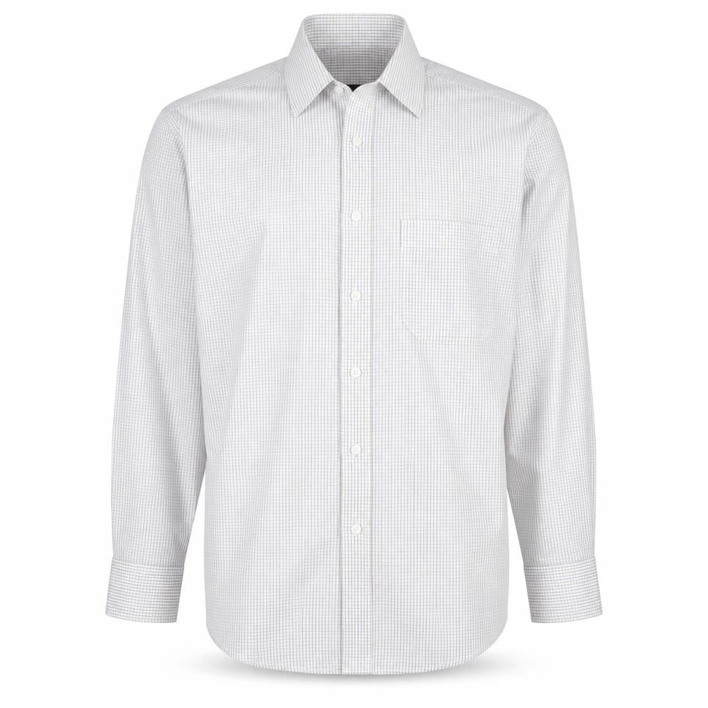 Front view of Marks & Spencer Men's Grey Check Dress Shirt L