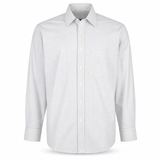 Front view of Marks & Spencer Men's Grey Check Dress Shirt L