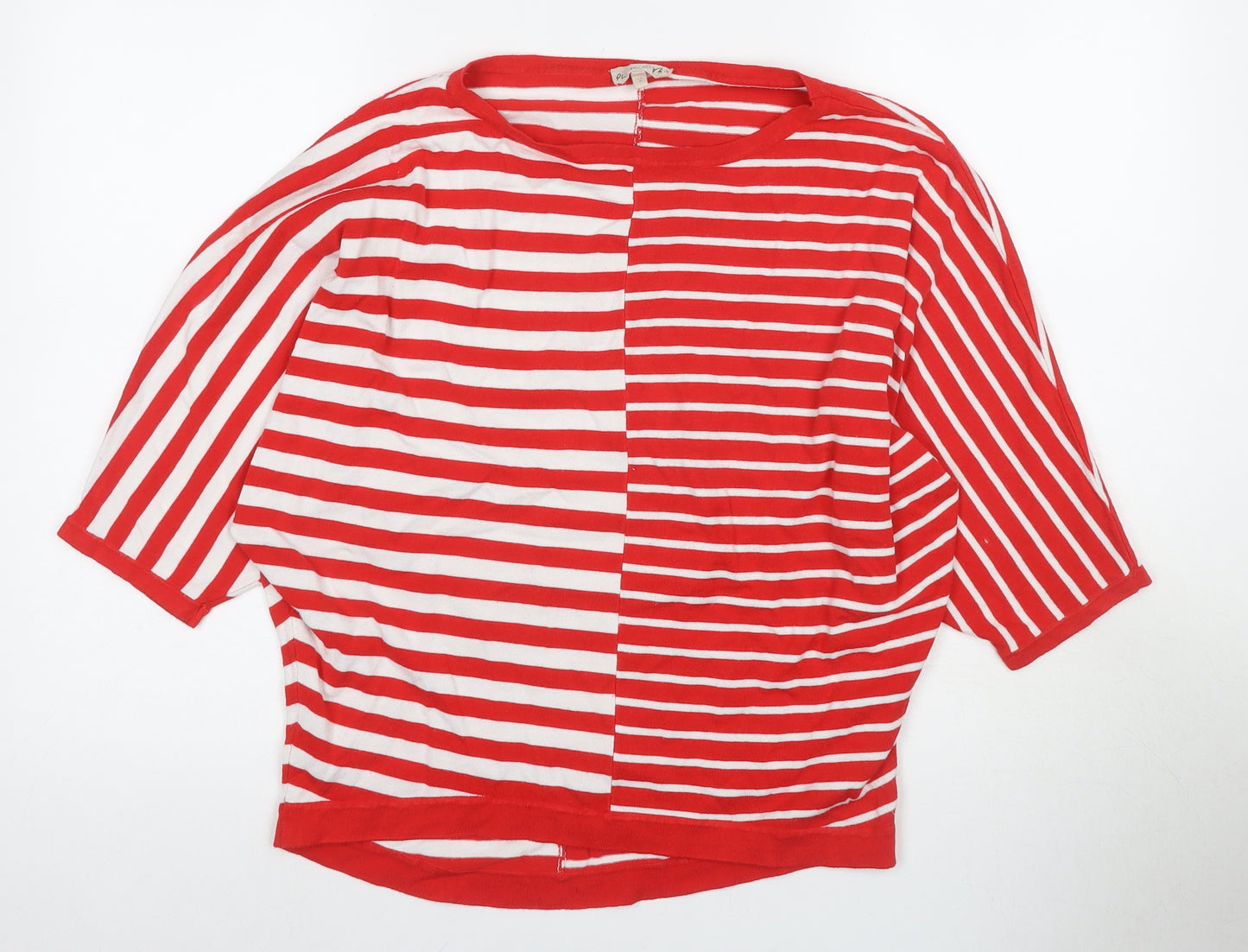 Phase Eight Women's Red Striped T-Shirt, M, 3/4 Sleeve