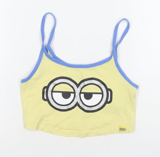 Front view of Universal Studios Women's Yellow 4-6 Minions Camisole