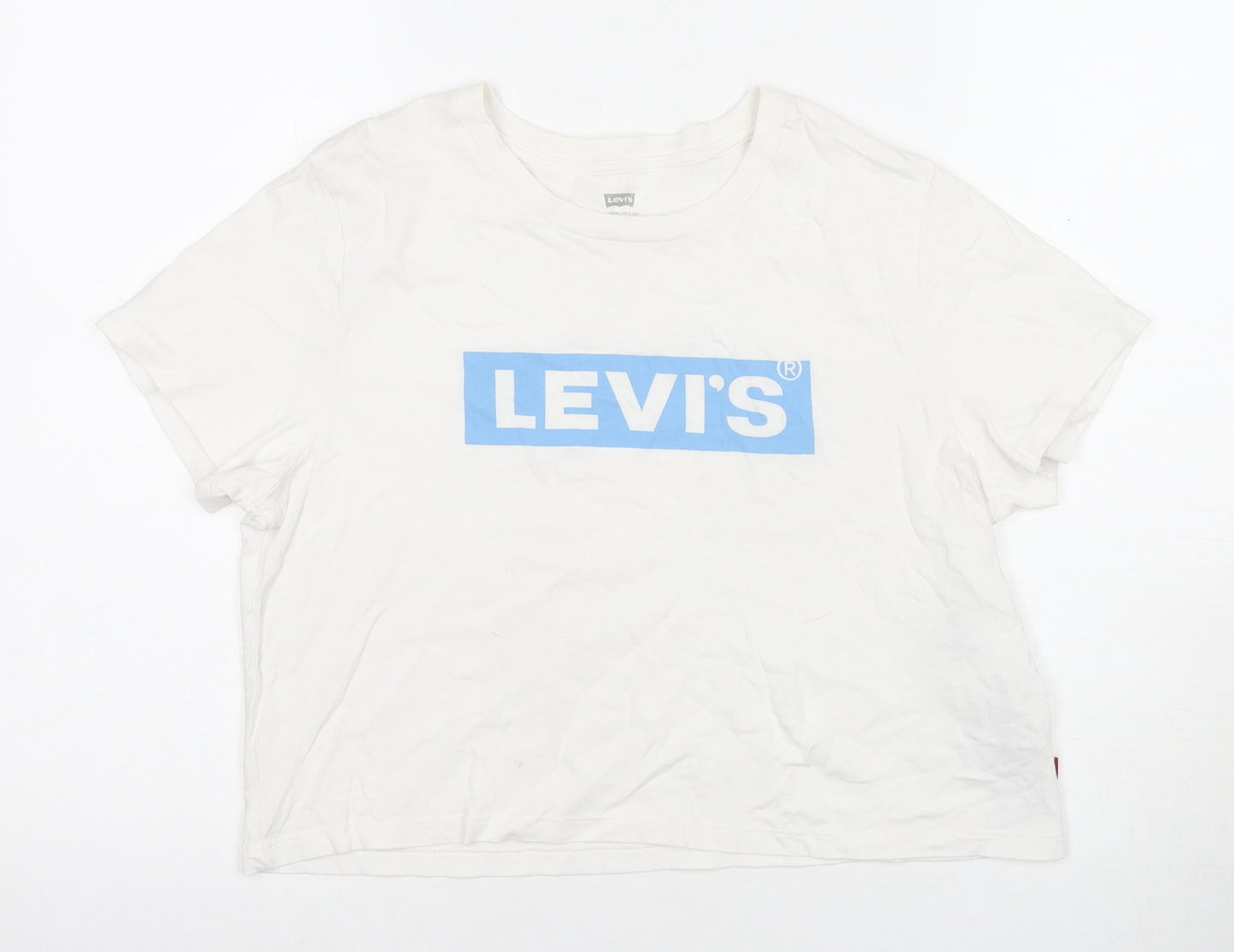 Levi's Women's White T-Shirt M Crew Neck Short Sleeve Regular