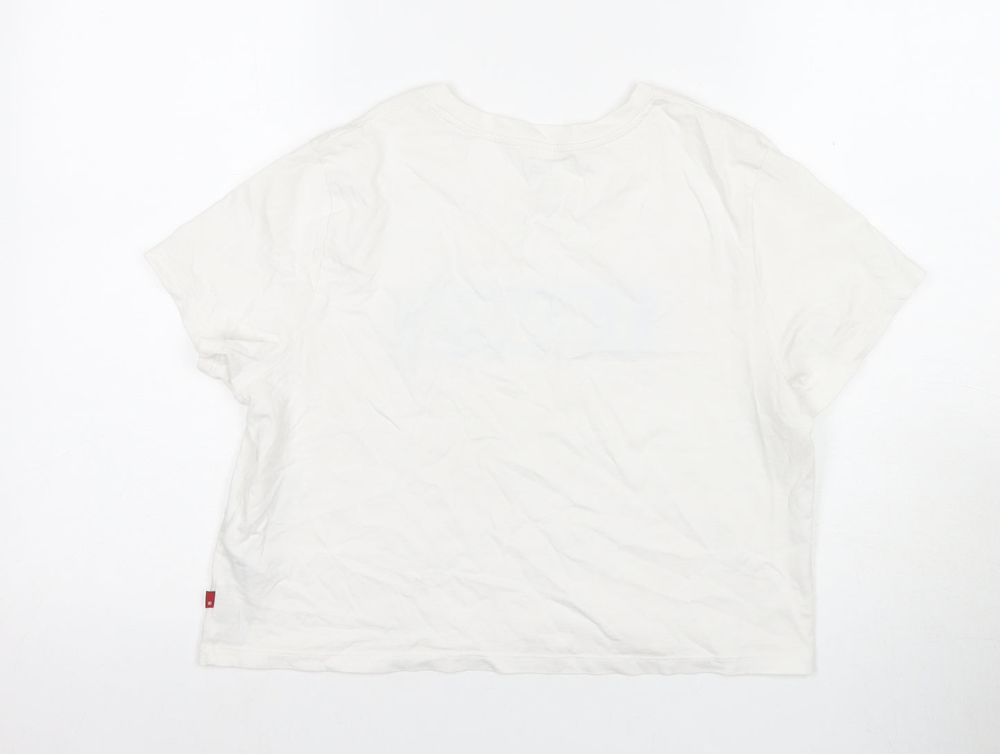 Levi's Women's White T-Shirt M Crew Neck Short Sleeve Regular