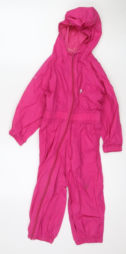 Trespass Girls Pink Waterproof Jumpsuit 3-4 Years - Outdoor Activewear