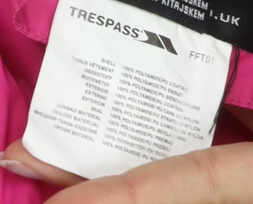 Trespass Girls Pink Waterproof Jumpsuit 3-4 Years - Outdoor Activewear