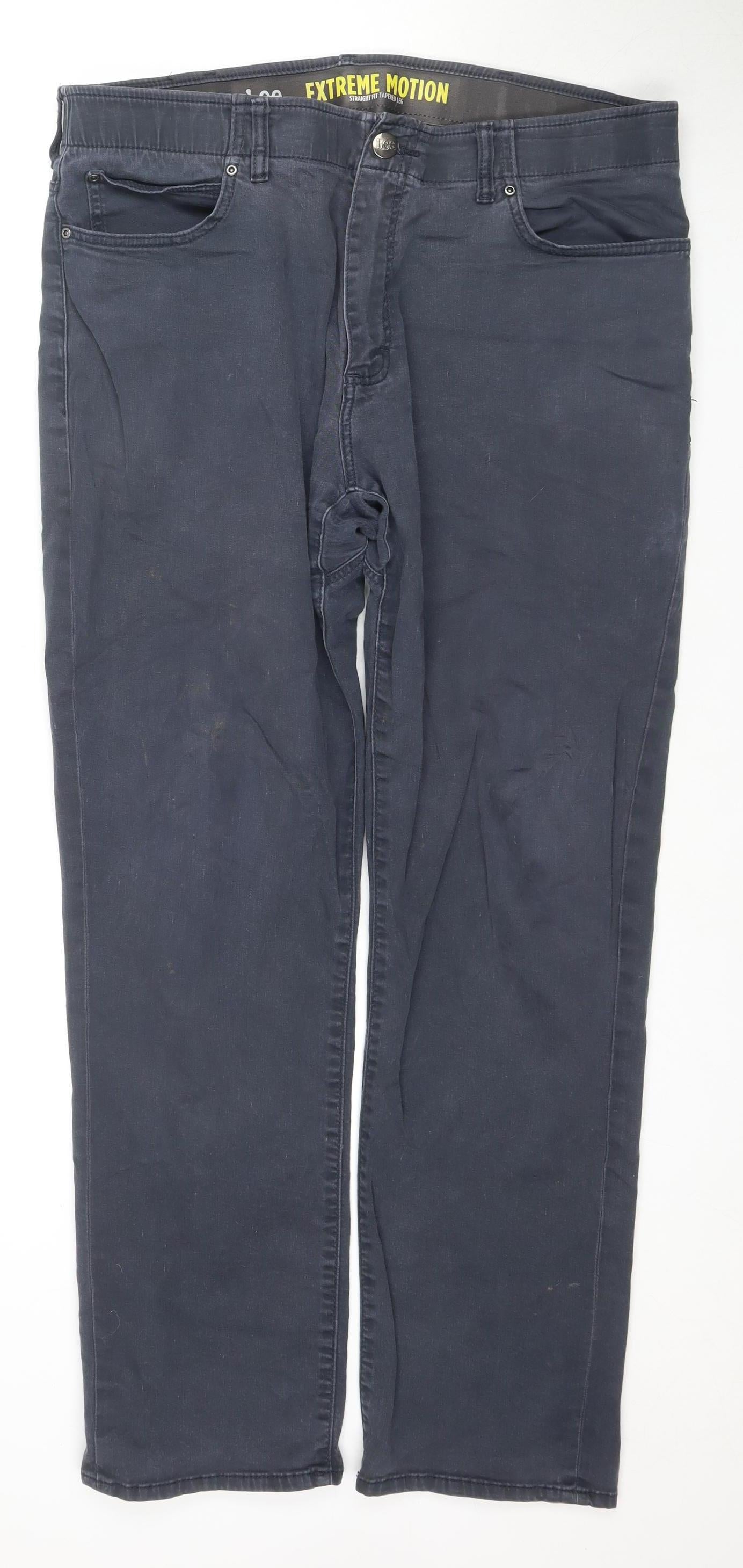 Lee Men's Grey Straight Fit Jeans W38 L32