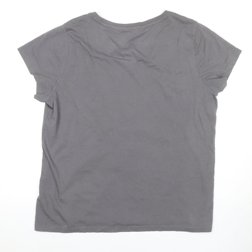 Yush Women’s Grey Animal Print T-Shirt XL Casual