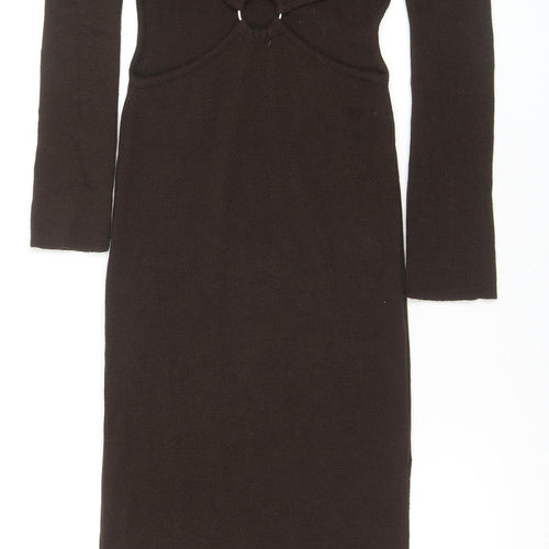 ASOS Women's Brown Midi Bodycon Dress Size 4