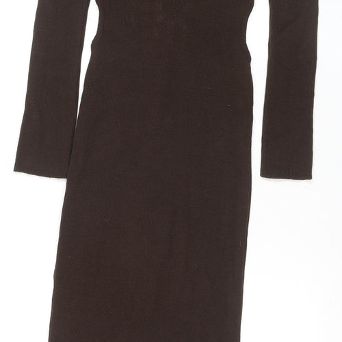 ASOS Women's Brown Midi Bodycon Dress Size 4