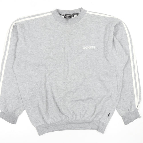 Adidas Unisex Grey Logo Sweatshirt, Size 12, Long Sleeve