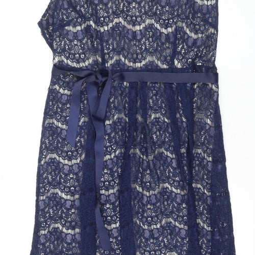 BHS Women’s Blue Sleeveless Lace Dress Size 20